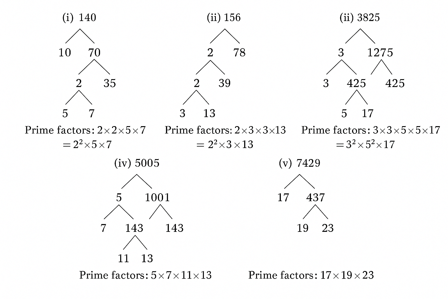 Class 10 Maths Ch 1 Real Numbers Ex 1.2 tree method