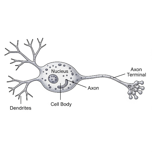 Question 9. Draw a labelled diagram of neuron.