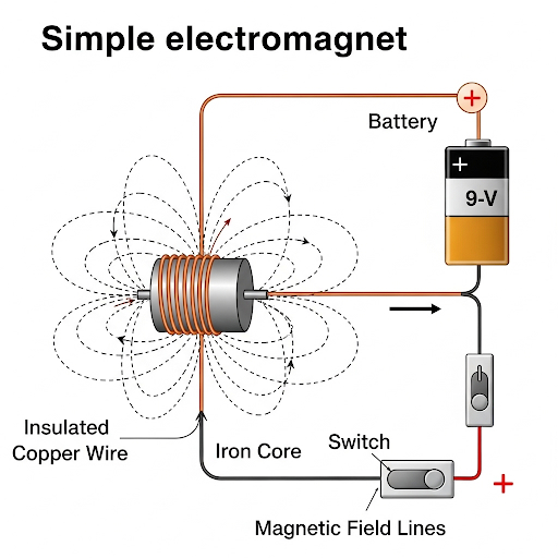 Class 7 Electric Current and its effects Oxford - simple electromagnet