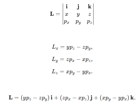 7. For a particle with position vector r = (x, y, z) and momentum p = (pₓ, p_y, p_z), find the components of angular momentum L. Also show that if the motion is confined to the xy-plane, L has only a z-component.