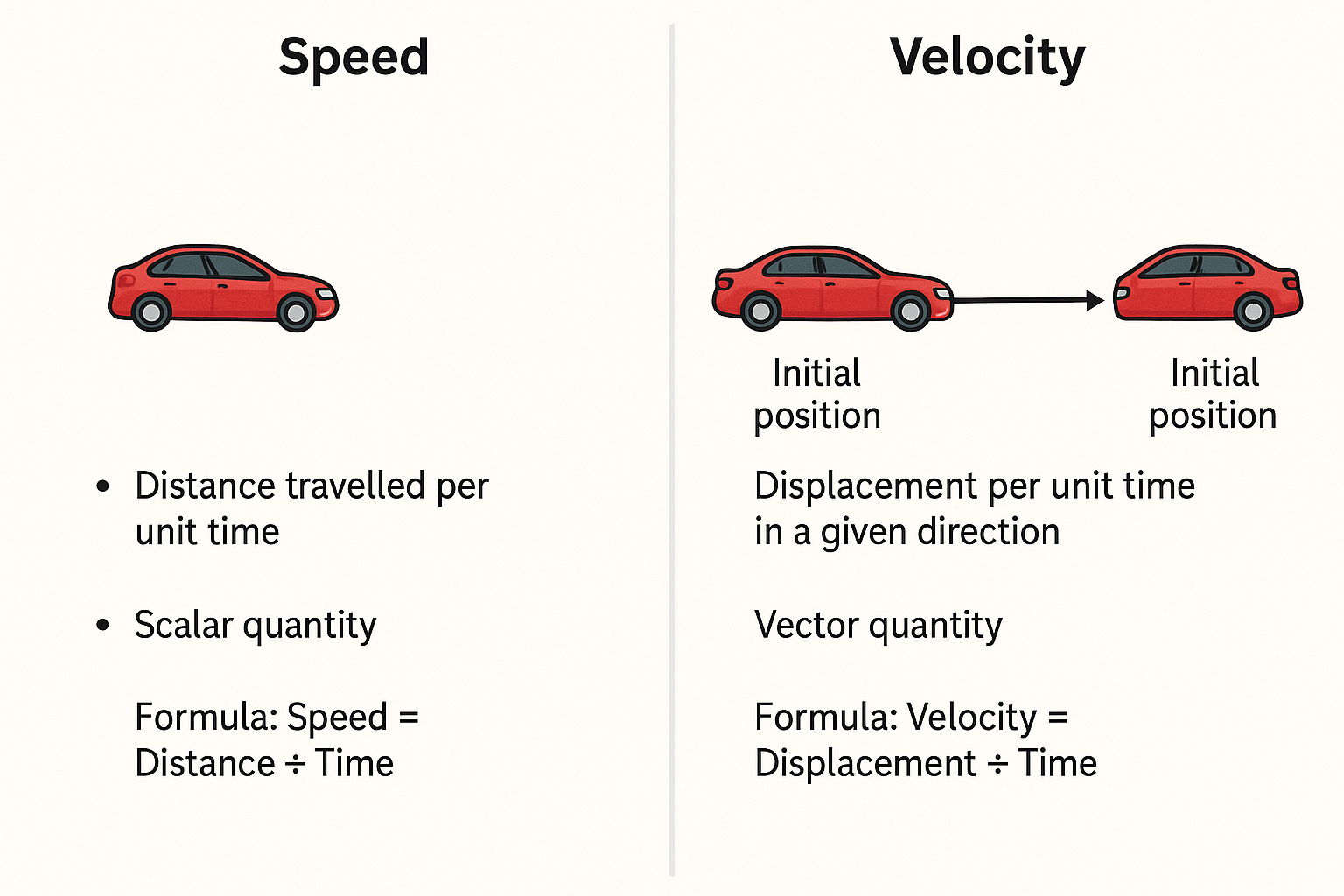 speed and velocity