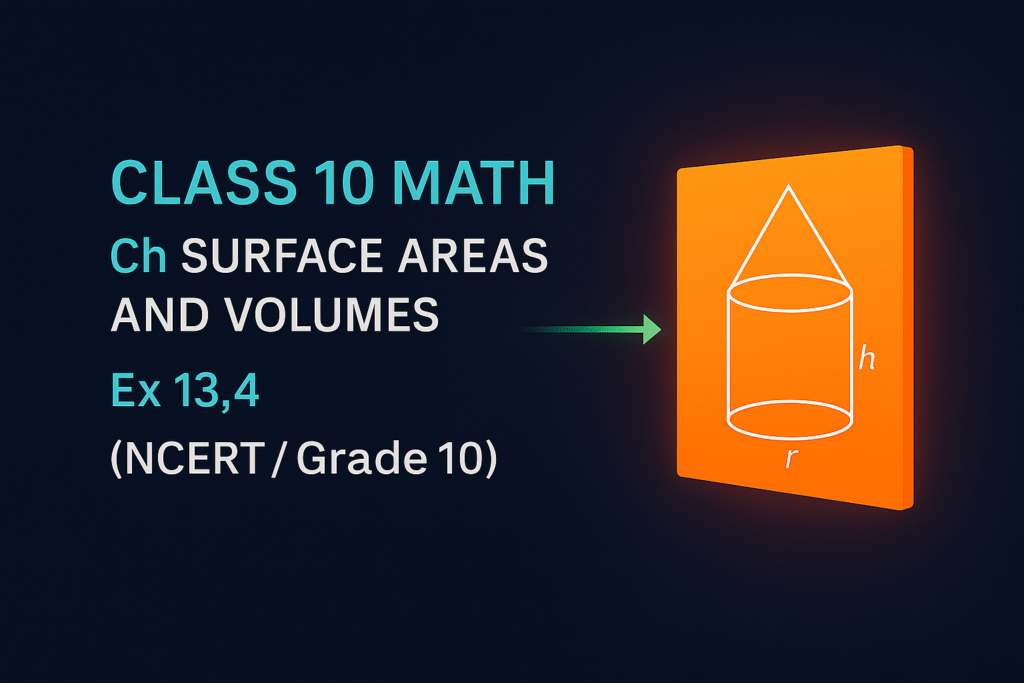 Class 10 Math Ch Surface Areas and Volumes Ex 13.4 (NCERT / Grade 10)